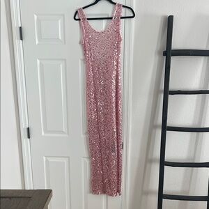 Peppermayo Pink Sequin Sleeveless Maxi Dress